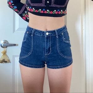 Medium Wash High Waisted Shorts